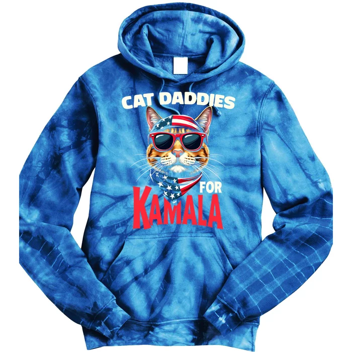 Cat Daddies For Kamala Harris 2024 Gift Tie Dye Hoodie