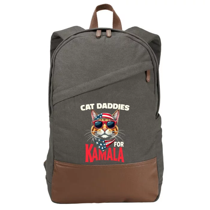 Cat Daddies For Kamala Harris 2024 Gift Cotton Canvas Backpack