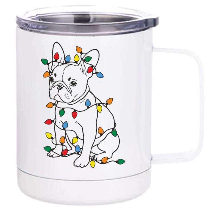 Christmas Dog French Bulldog 12 oz Stainless Steel Tumbler Cup