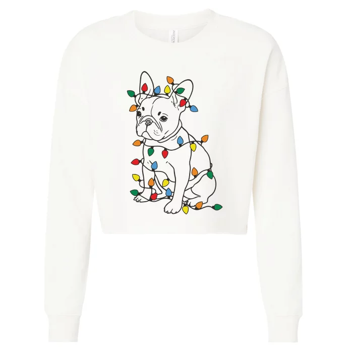 Christmas Dog French Bulldog Cropped Pullover Crew