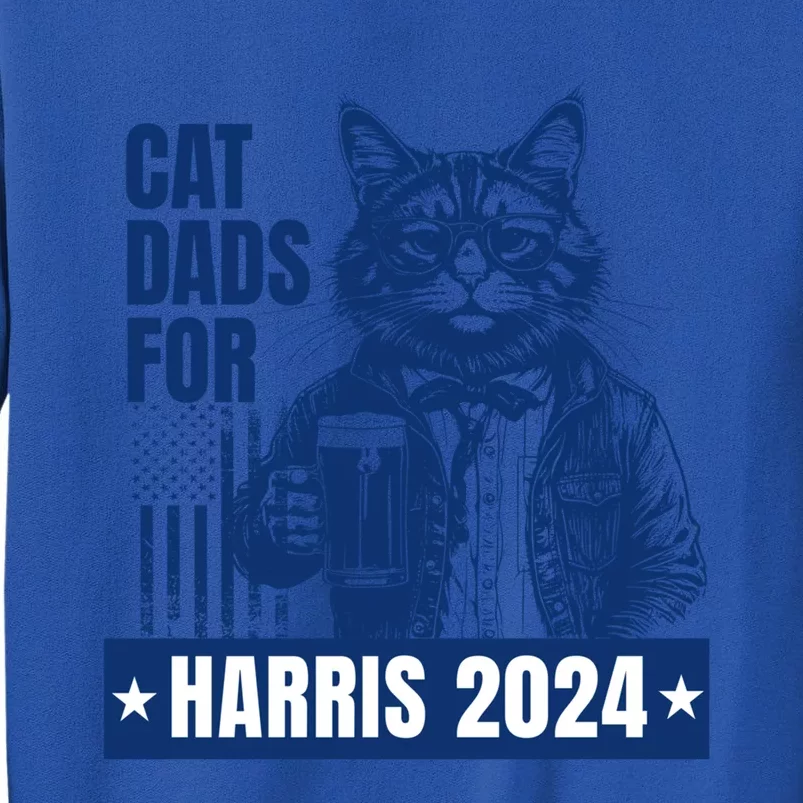 Cat Dads For Kamala Harris Cat Daddy Walz Waltz Vote Voting Gift Tall Sweatshirt