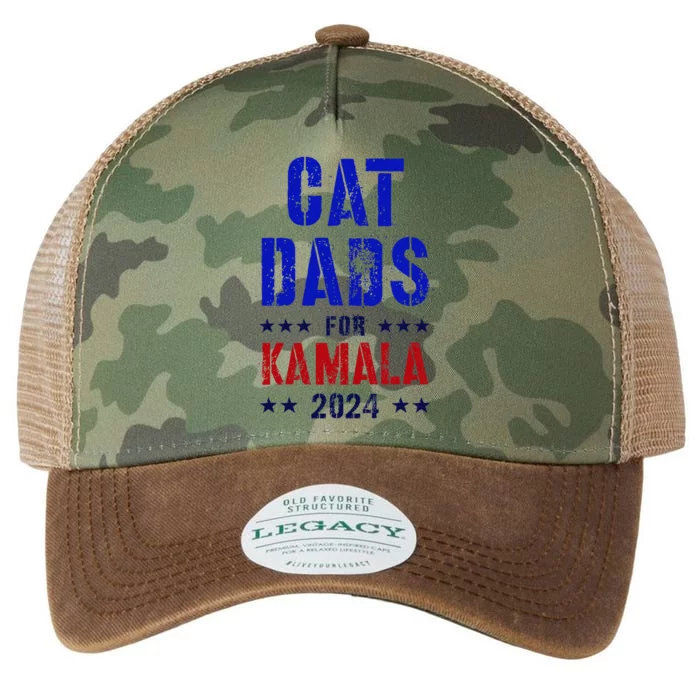 Cat Dads For Kamala 2024 Feminist Joyful Warrior Legacy Tie Dye Trucker Hat