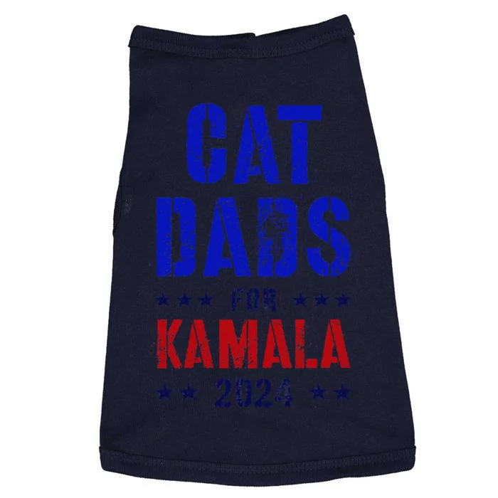 Cat Dads For Kamala 2024 Feminist Joyful Warrior Doggie Tank