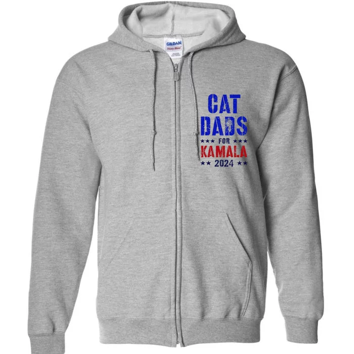 Cat Dads For Kamala 2024 Feminist Joyful Warrior Full Zip Hoodie