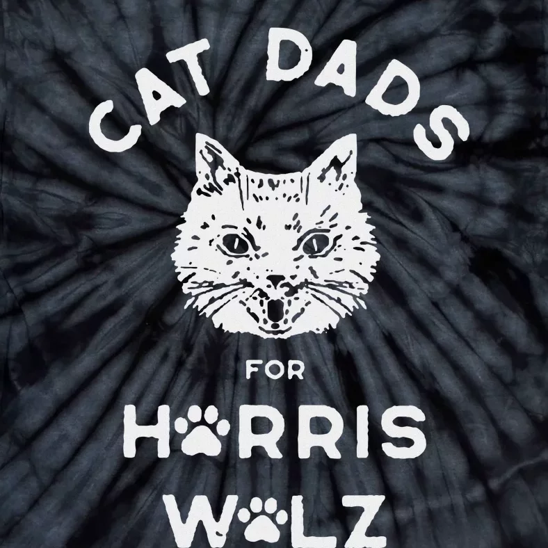 Cat Dads For Harris Walz Tie-Dye T-Shirt