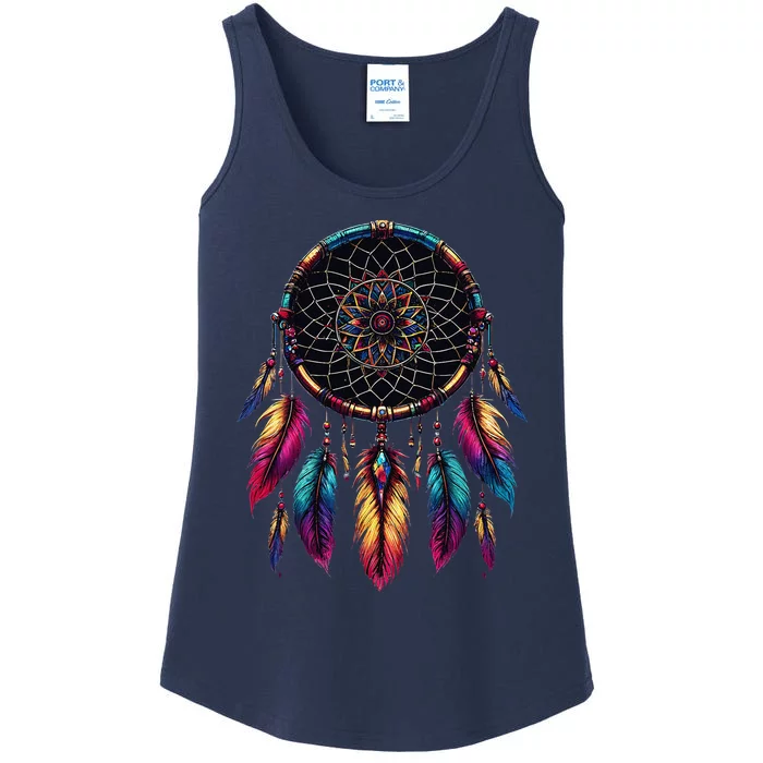 Colorful Dreamcatcher Feather Native American Indian Art Ladies Essential Tank