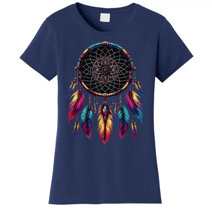 Colorful Dreamcatcher Feather Native American Indian Art Women's T-Shirt