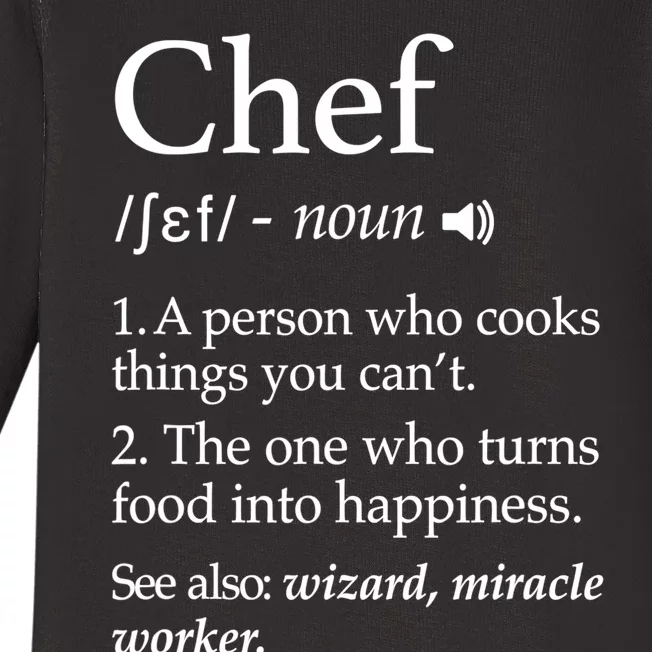 Chef Definition Funny Line Saying Cook Cooking Gifts Chefs TShirt Baby Long Sleeve Bodysuit