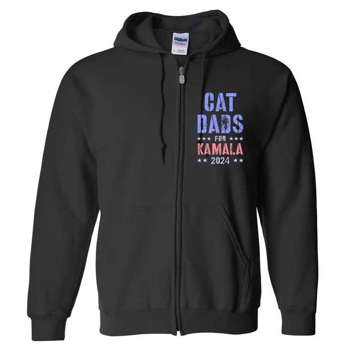 Cat Dads For Kamala 2024 Feminist Grab Him By Ballot Full Zip Hoodie