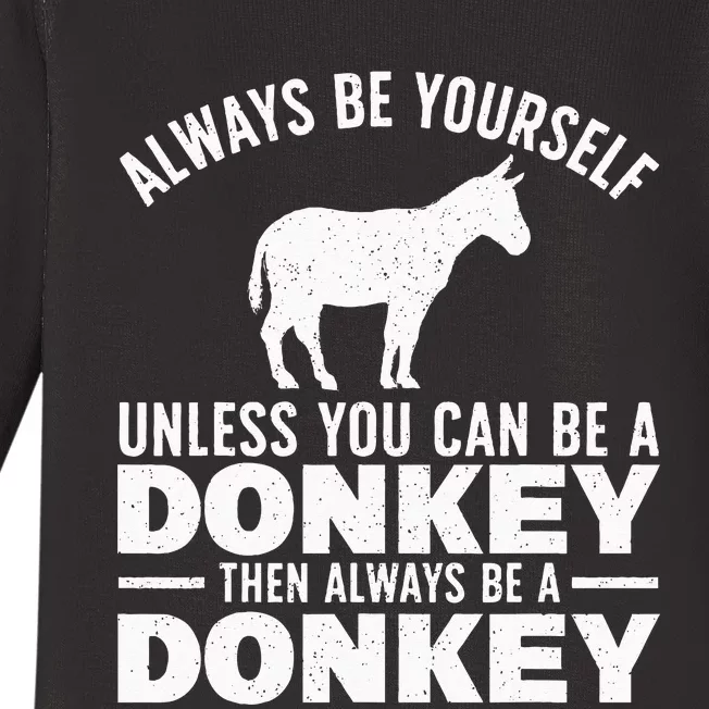 Cool Donkey For Men Women Zoo Mule Horse Farm Animal Lover Baby Long Sleeve Bodysuit