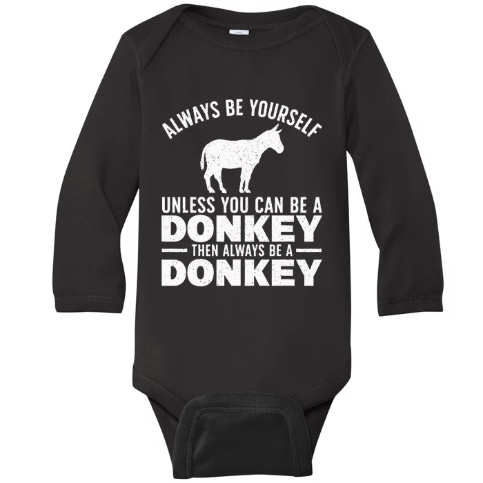 Cool Donkey For Men Women Zoo Mule Horse Farm Animal Lover Baby Long Sleeve Bodysuit