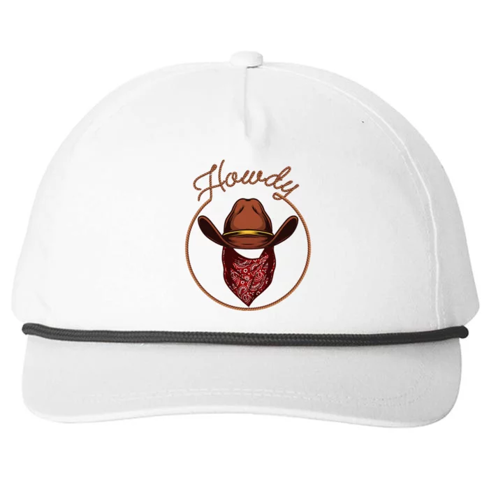 Cowboy Design For Rodeo Bull Rider Cowboy Snapback Five-Panel Rope Hat