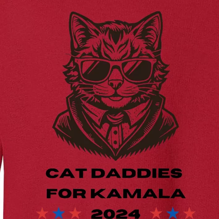 Cat Daddies For Kamala Funny Cat Dad Vote Election 2024 Toddler Sweatshirt