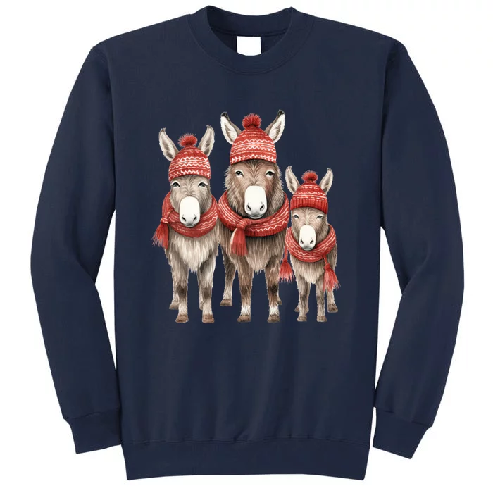 Christmas Donkey Family Matching Outfit Tall Sweatshirt