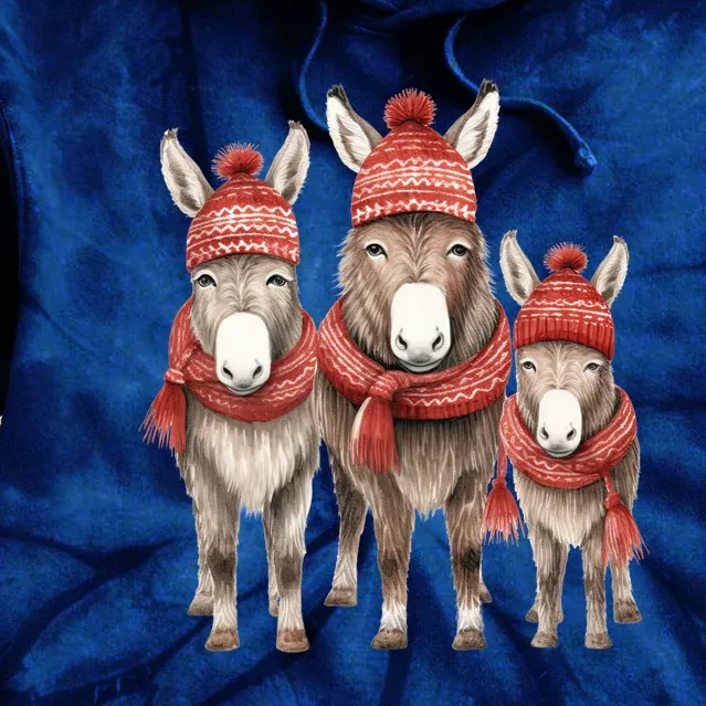 Christmas Donkey Family Matching Outfit Tie Dye Hoodie