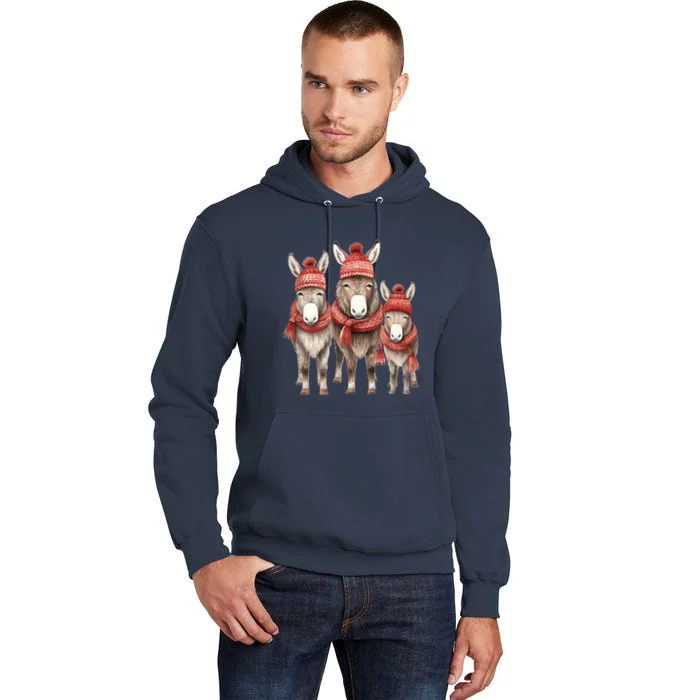 Christmas Donkey Family Matching Outfit Tall Hoodie