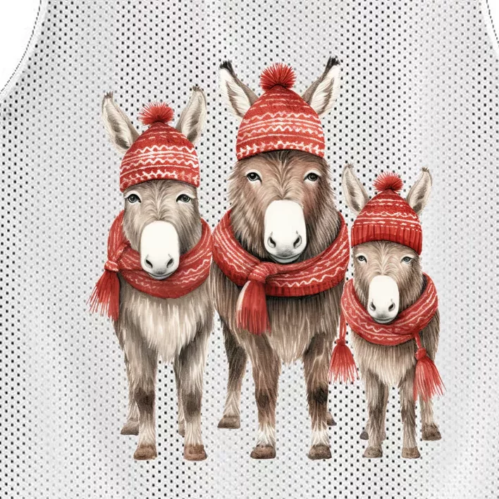 Christmas Donkey Family Matching Outfit Mesh Reversible Basketball Jersey Tank