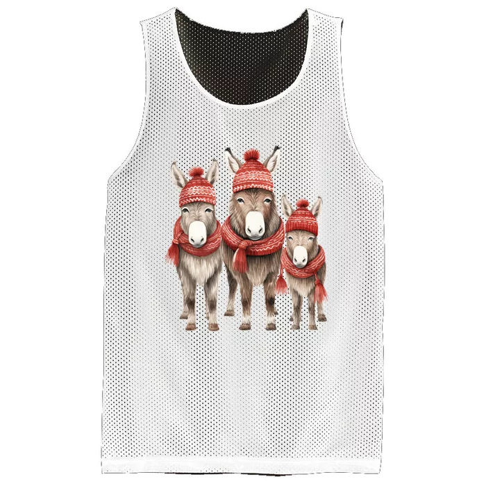 Christmas Donkey Family Matching Outfit Mesh Reversible Basketball Jersey Tank