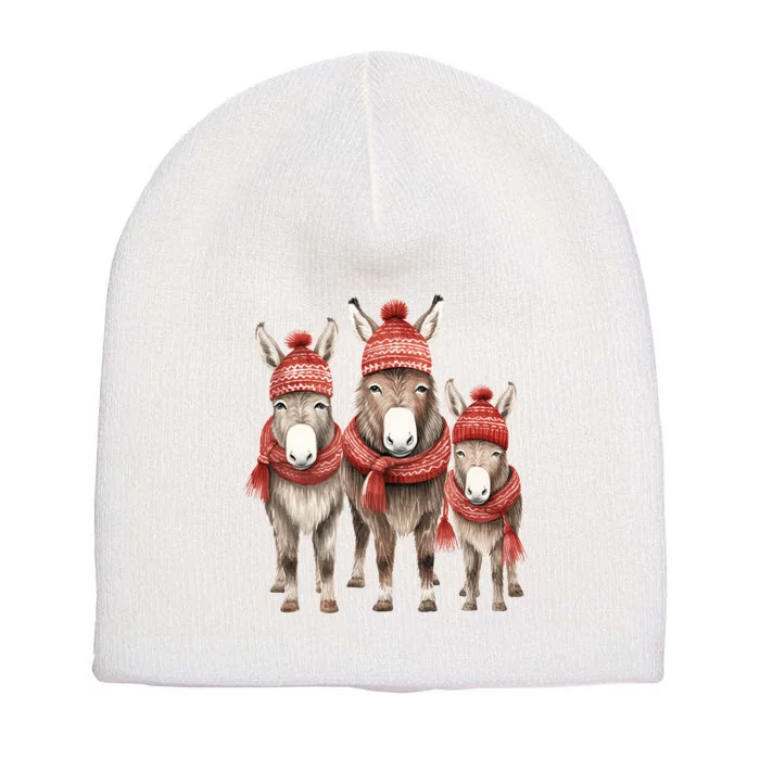 Christmas Donkey Family Matching Outfit Short Acrylic Beanie