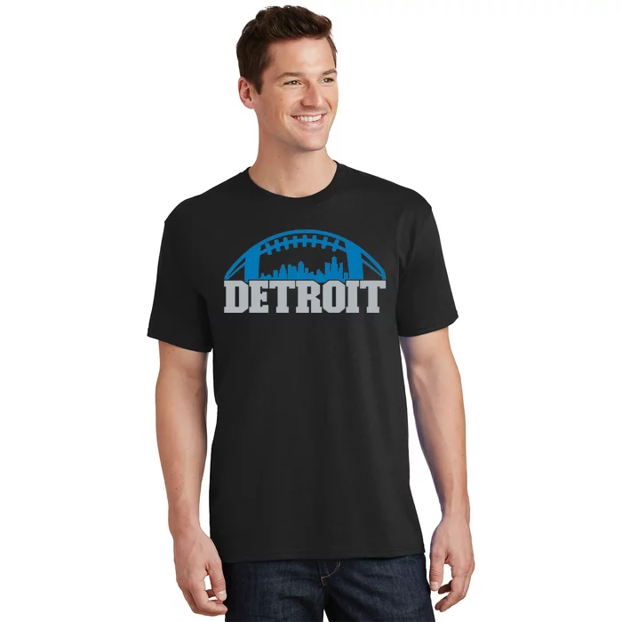 Cool Detroit Football With City T-Shirt