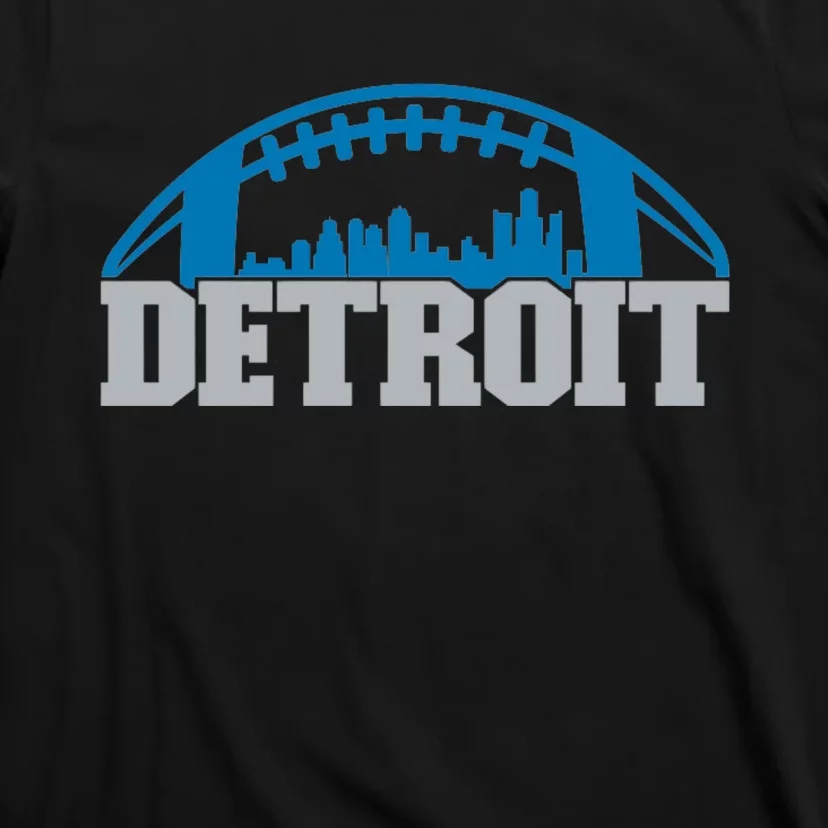 Cool Detroit Football With City T-Shirt