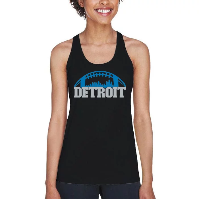 Cool Detroit Football With City Women's Racerback Tank