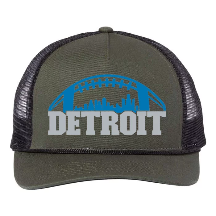 Cool Detroit Football With City Retro Rope Trucker Hat Cap