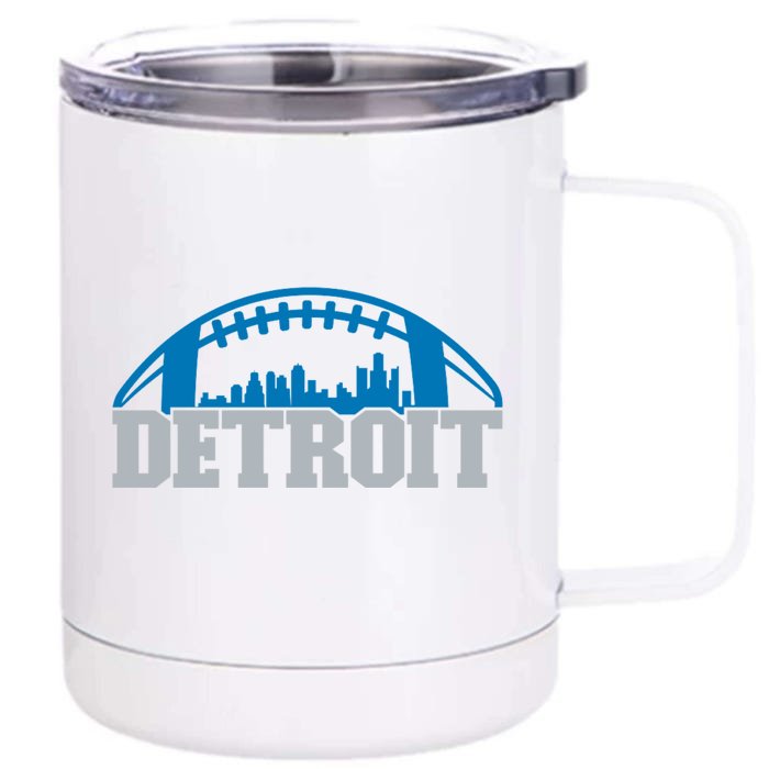 Cool Detroit Football With City Front & Back 12oz Stainless Steel Tumbler Cup