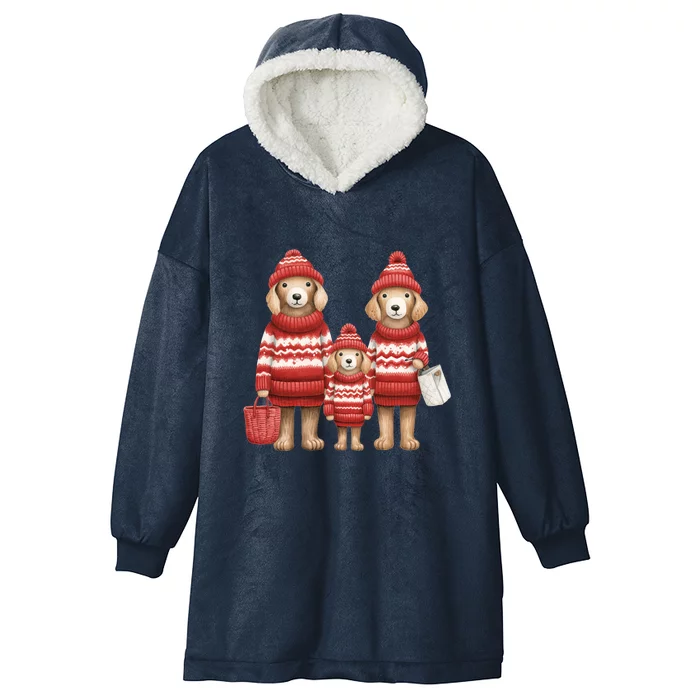 Christmas Dog Family Matching Outfit Hooded Wearable Blanket