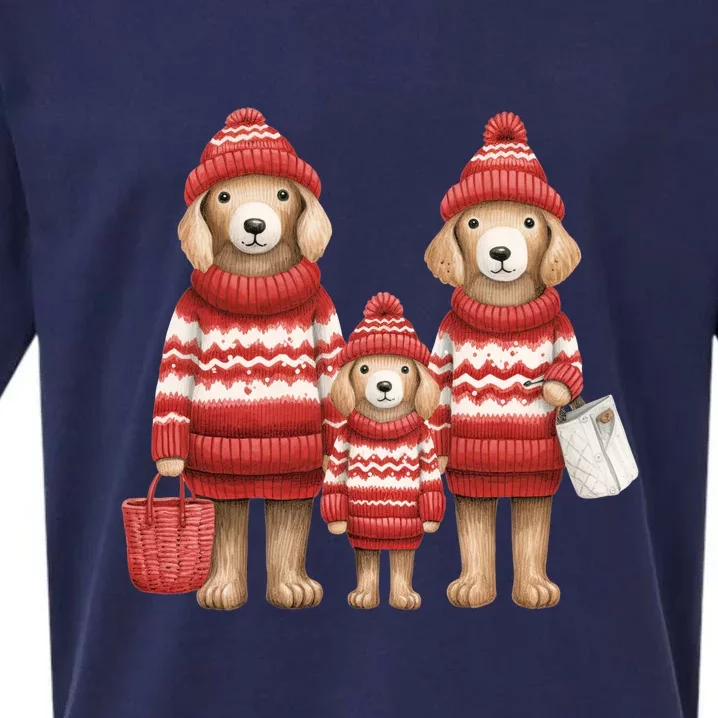 Christmas Dog Family Matching Outfit Sueded Cloud Jersey T-Shirt