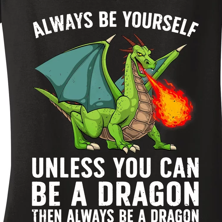 Cool Dragon For Boy Mythical Dragon Lovers Women's V-Neck T-Shirt