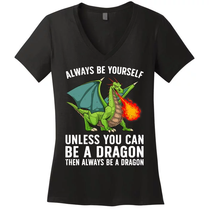 Cool Dragon For Boy Mythical Dragon Lovers Women's V-Neck T-Shirt