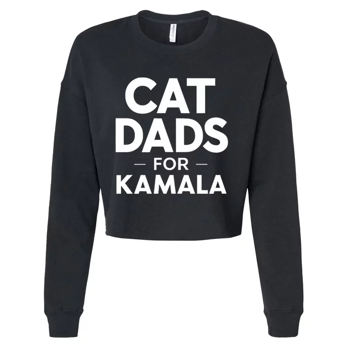 Cat Dads For Kamala President Harris Democrat Vote Blue 2024 Cropped Pullover Crew