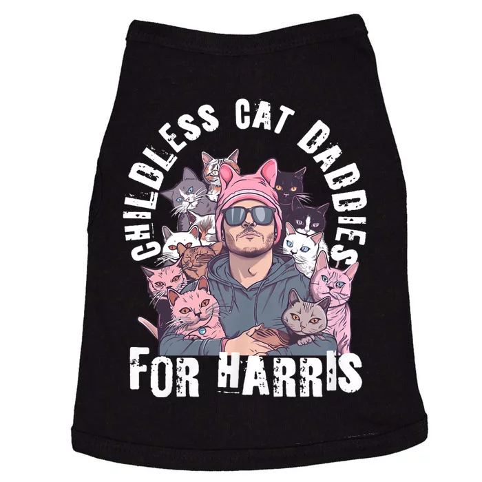 Cat Daddies For Harris Vote Hat Feminist Cat Dad Doggie Tank