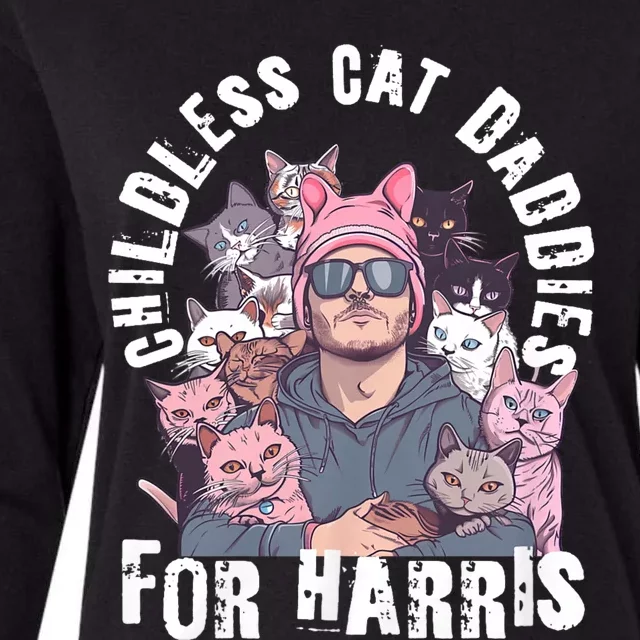 Cat Daddies For Harris Vote Hat Feminist Cat Dad Womens Cotton Relaxed Long Sleeve T-Shirt