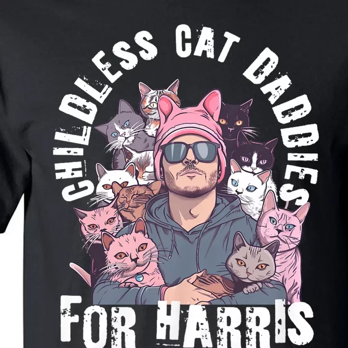 Cat Daddies For Harris Vote Hat Feminist Cat Dad Tall T-Shirt