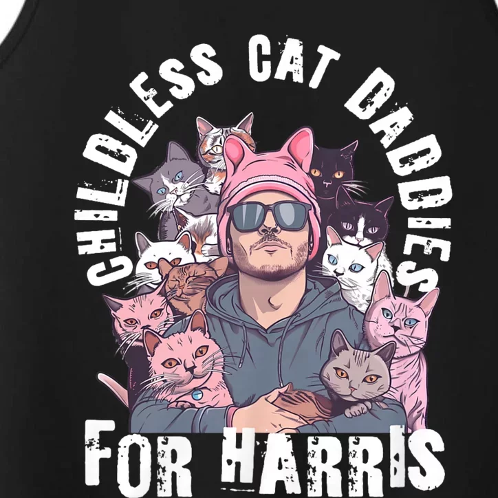 Cat Daddies For Harris Vote Hat Feminist Cat Dad Performance Tank