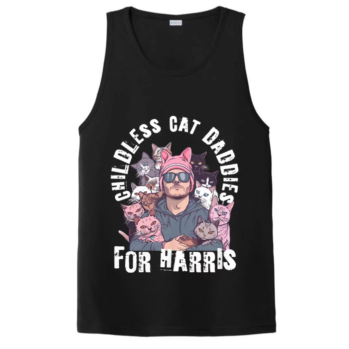 Cat Daddies For Harris Vote Hat Feminist Cat Dad Performance Tank