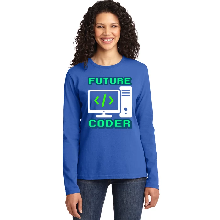 Coder Design Funny Programmer Computer Science Gift Ladies Long Sleeve Shirt