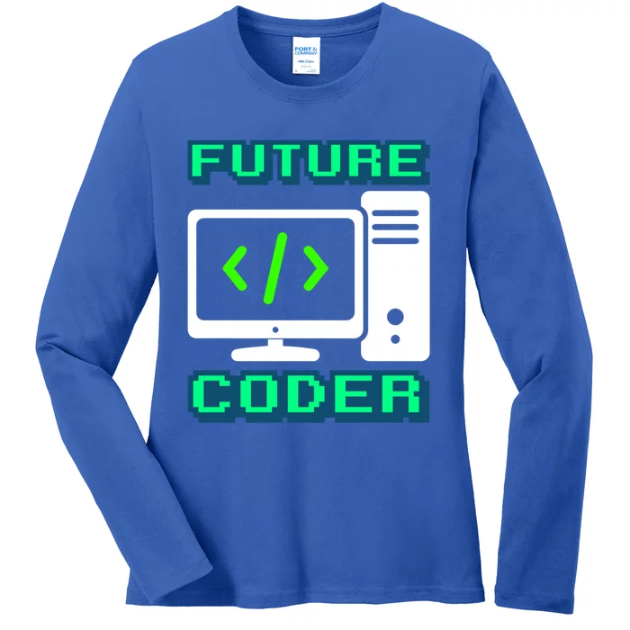 Coder Design Funny Programmer Computer Science Gift Ladies Long Sleeve Shirt