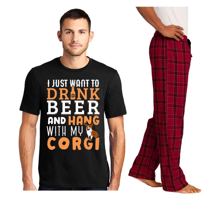 Corgi Dad Funny Father's Day Dog Lover Gift Beer Pajama Set