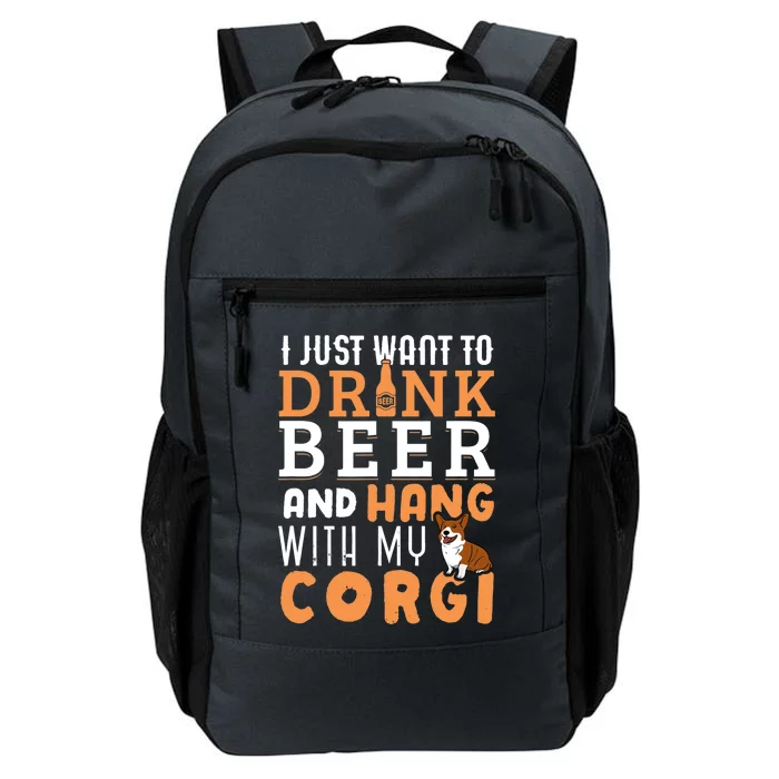 Corgi Dad Funny Father's Day Dog Lover Gift Beer Daily Commute Backpack