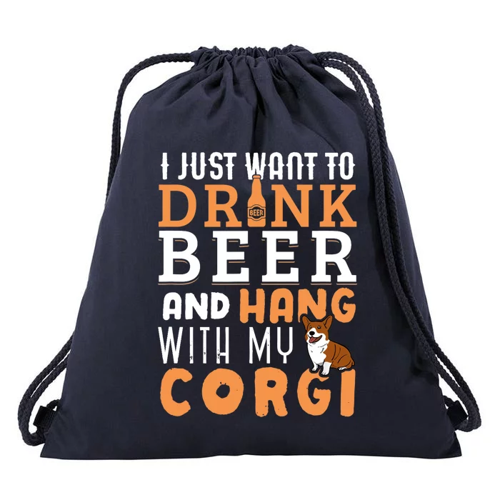 Corgi Dad Funny Father's Day Dog Lover Gift Beer Drawstring Bag