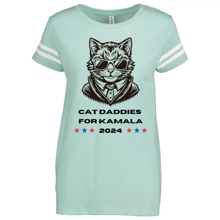 Cat Daddies For Kamala Funny Cat Dad Vote Election 2024 Enza Ladies Jersey Football T-Shirt