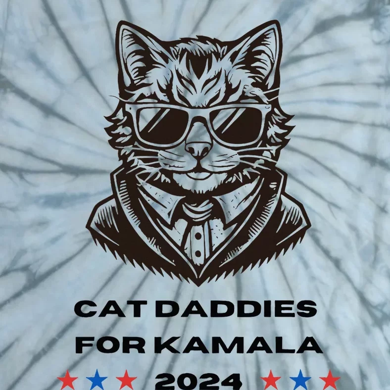 Cat Daddies For Kamala Funny Cat Dad Vote Election 2024 Tie-Dye T-Shirt