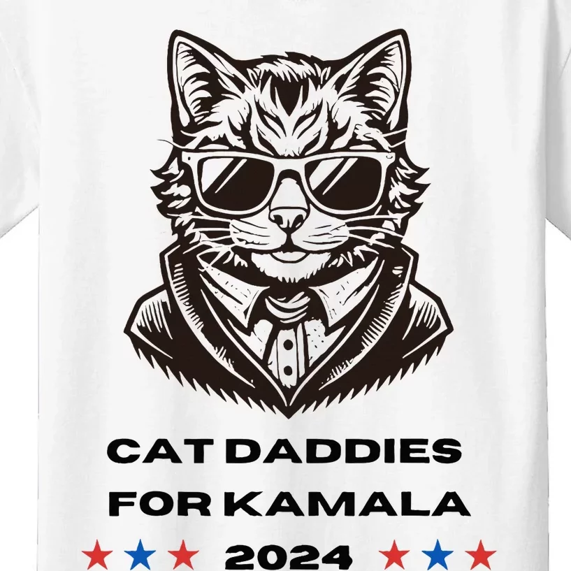 Cat Daddies For Kamala Funny Cat Dad Vote Election 2024 Kids T-Shirt