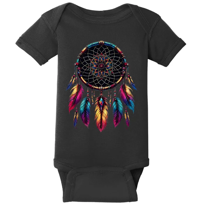 Colorful Dreamcatcher Feather Native American Indian Art Baby Bodysuit