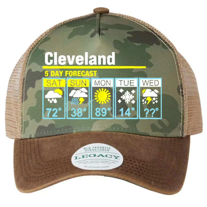 Cleveland-5 Day Forecast Funny Legacy Tie Dye Trucker Hat