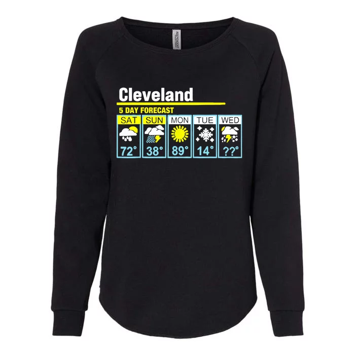 Cleveland-5 Day Forecast Funny Womens California Wash Sweatshirt