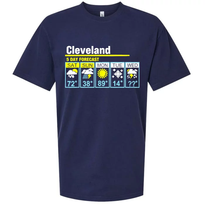 Cleveland-5 Day Forecast Funny Sueded Cloud Jersey T-Shirt